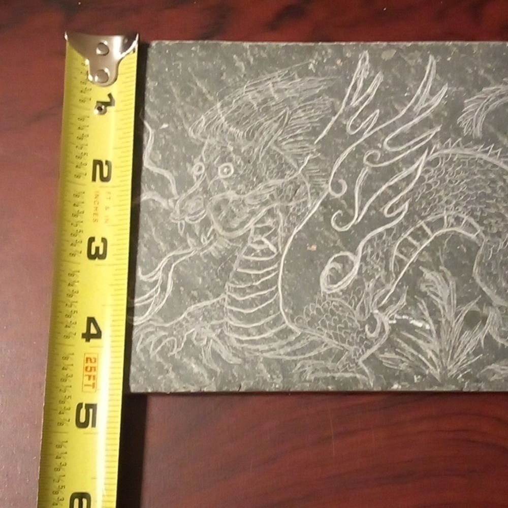 Handmade Etched Dragon Slate Plaque - Picture 5 of 9